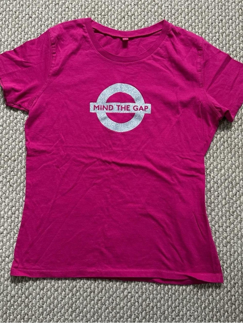 Mind The Gap Fuchsia Graphic Tee - Women's Casual Top